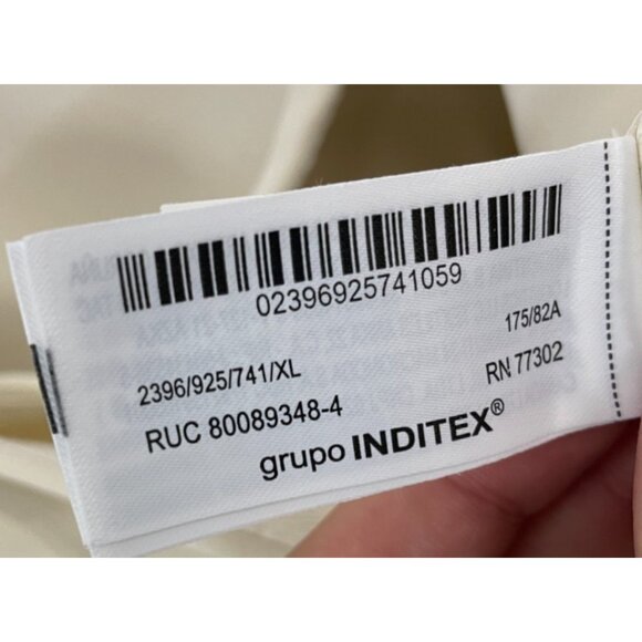 Zara Womens Satin Midi Skirt XL Ivory Zw Collection Back slit 2396/925 NWT - Picture 8 of 16